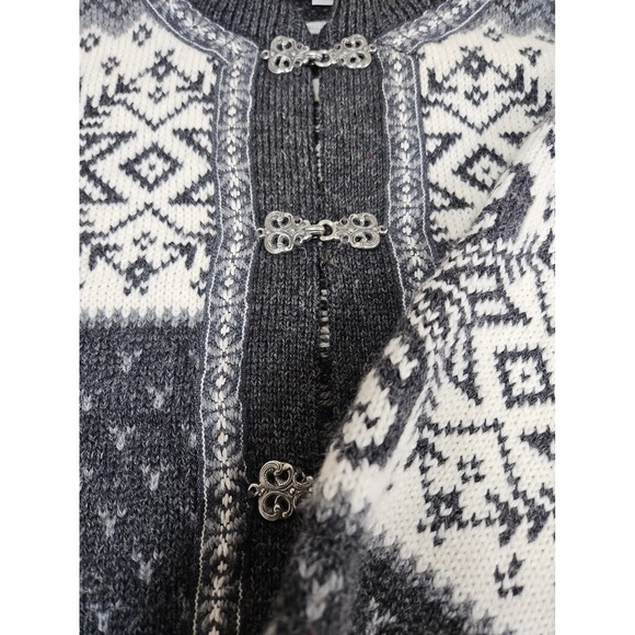 Gjestal Sweaters - Gjestal exclusive Norwegian Wool  Cardigan Sweater Pewter Hook & Eye Closures Xl